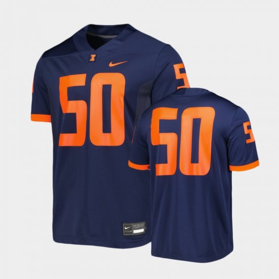 #50 Untouchable Illinois Fighting Illini Football Men Navy Jersey 991158-422