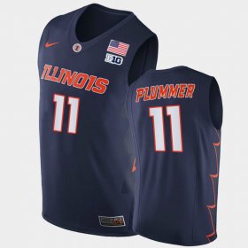 #11 Alfonso Plummer College Basketball Fighting Illini 2021-22 Replica Men's Navy Jersey 264206-992