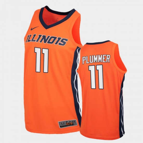 #11 Alfonso Plummer College Basketball University of Illinois 2021-22 Replica Men\'s Orange Jersey 994857-739