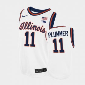 #11 Alfonso Plummer College Basketball Fighting Illini 2021-22 Replica Men's White Jersey 408834-555