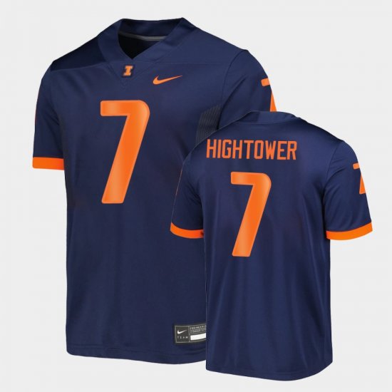 #7 Brian Hightower Untouchable University of Illinois Men\'s Navy Jersey 478317-805