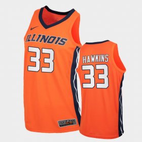 #33 Coleman Hawkins College Basketball University of Illinois 2021-22 Replica Mens Orange Jersey 541161-482