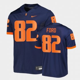 #82 Luke Ford Untouchable Fighting Illini Men Navy Jersey 371357-522