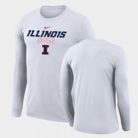 On Court Illinois Long Sleeve Men's White T-Shirt 539602-345 On Court Illinois Long Sleeve Men's White T-Shirt 539602-345