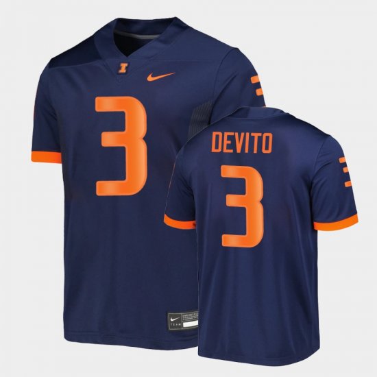 #3 Tommy DeVito Untouchable University of Illinois Men Navy Jersey 782470-743