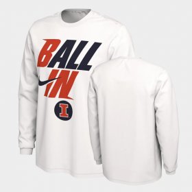 Ball In Bench Illinois Fighting Illini Long Sleeve Mens White T-Shirt 455673-791 Ball In Bench Illinois Fighting Illini Long Sleeve Mens White T-Shirt 455673-791