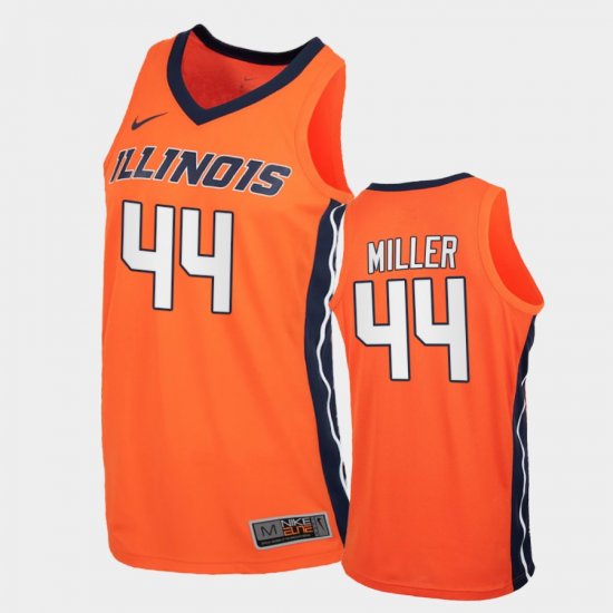 #44 Adam Miller Replica University of Illinois College Basketball Mens Orange Jersey 532881-616