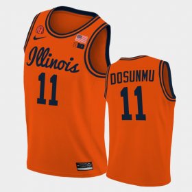 #11 Ayo Dosunmu 2021 Big Ten Tournament Champions Illinois Fighting Illini Coach Lou Patch Mens Orange Jersey 138384-496