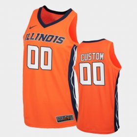 #00 Custom Replica Illinois College Basketball Mens Orange Jersey 927761-788