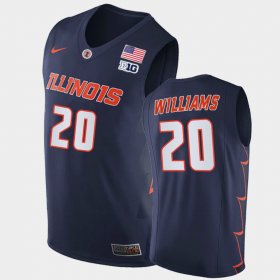 #20 Da'Monte Williams 2021 Big Ten Tournament Champions Fighting Illini Replica Men Navy Jersey 598276-745