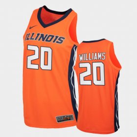 #20 Da'Monte Williams Replica Fighting Illini College Basketball Men's Orange Jersey 439757-783