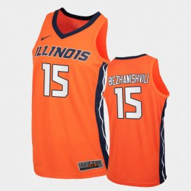 #15 Giorgi Bezhanishvili Replica Illinois College Basketball Mens Orange Jersey 442369-429