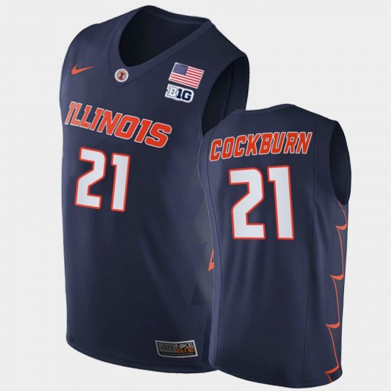 #21 Kofi Cockburn 2021 Big Ten Tournament Champions Illinois Replica Mens Navy Jersey 241999-143