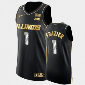 #1 Trent Frazier 2021 Big Ten Tournament Champions Illinois Fighting Illini Golden Authentic Men's Black Jersey 851763-601