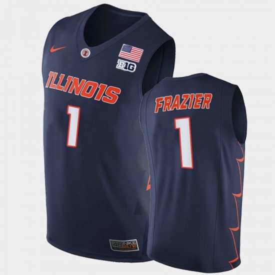 #1 Trent Frazier 2021 Big Ten Tournament Champions University of Illinois Replica Mens Navy Jersey 560045-445