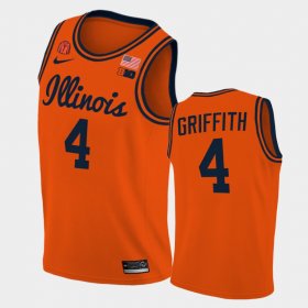 #4 Zach Griffith 2021 Big Ten Tournament Champions Illinois Fighting Illini Coach Lou Patch Men's Orange Jersey 541306-614