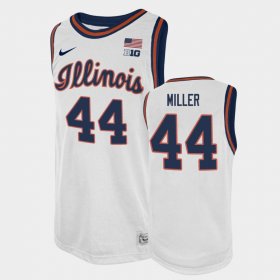 #44 Adam Miller College Basketball Illinois Fighting Illini Basketball 2021 Swingman Player Men's White Jersey 827275-584