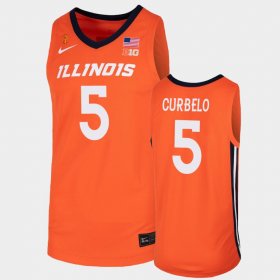 #5 Andre Curbelo College Basketball Fighting Illini Men's Orange Jersey 807462-454