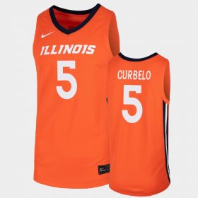 #5 Andre Curbelo Replica University of Illinois College Basketball Men Orange Jersey 798790-305