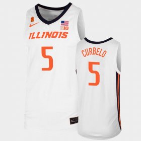 #5 Andre Curbelo Replica Illinois Fighting Illini College Basketball Men's White Jersey 951888-986