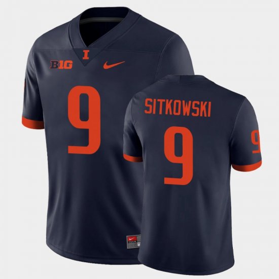 #9 Artur Sitkowski College Football Illinois Fighting Illini Men\'s Navy Jersey 460500-781