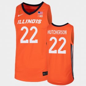 #22 Austin Hutcherson College Basketball Fighting Illini Men's Orange Jersey 872012-945