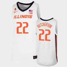 #22 Austin Hutcherson Replica Illinois Fighting Illini College Basketball Mens White Jersey 128563-197