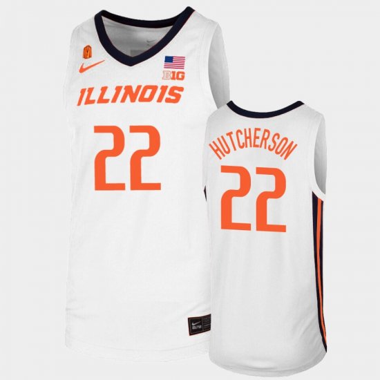 #22 Austin Hutcherson Replica Illinois Fighting Illini College Basketball Mens White Jersey 128563-197