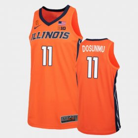 #11 Ayo Dosunmu College Basketball Illinois Basketball 2021 Replica Men's Orange Jersey 258233-289