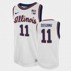 #11 Ayo Dosunmu College Basketball Illinois Fighting Illini Basketball 2021 Swingman Player Men White Jersey 825633-525