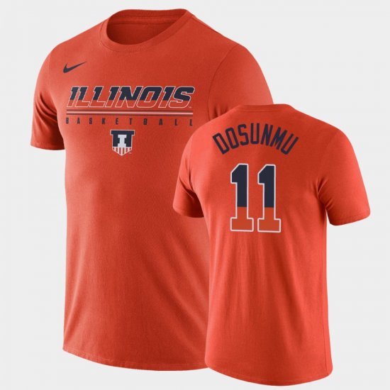 #11 Ayo Dosunmu College Legends Illinois Fighting Illini Practice Mens Orange T-Shirt 302222-498