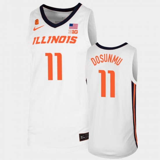 #11 Ayo Dosunmu Replica Fighting Illini College Basketball Mens White Jersey 677681-379