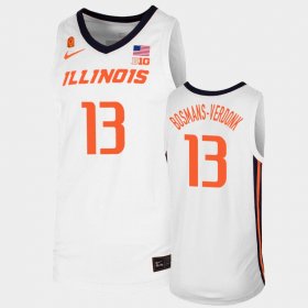 #13 Benjamin Bosmans-Verdonk Replica Illinois College Basketball Men White Jersey 299529-249