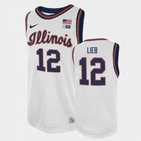 #12 Brandon Lieb College Basketball Illinois Basketball 2021 Swingman Player Mens White Jersey 556951-918