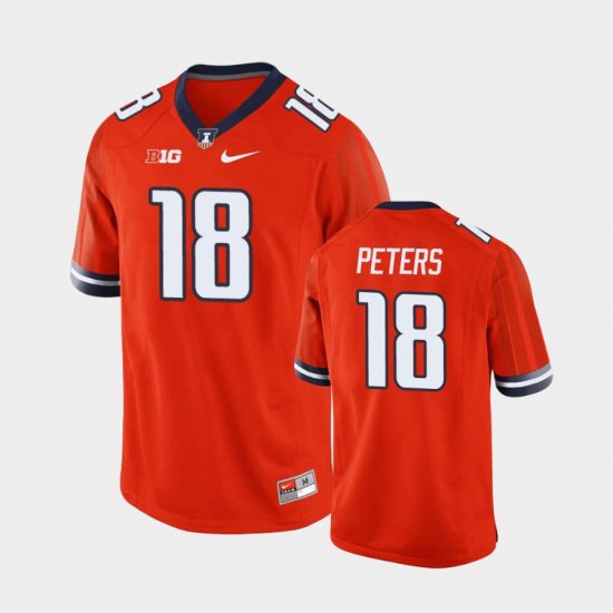 #18 Brandon Peters College Football Fighting Illini Men\'s Orange Jersey 732882-132