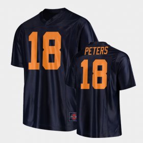 #18 Brandon Peters Replica Illinois Original Retro Football Men's Black Jersey 800759-571