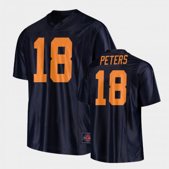 #18 Brandon Peters Replica Illinois Original Retro Football Men\'s Black Jersey 800759-571