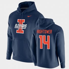 #14 Brian Hightower Vintage School Logo Illinois Pullover Mens Navy Hoodie 774764-215