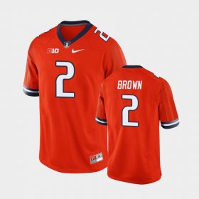 #2 Chase Brown College Football University of Illinois Mens Orange Jersey 331385-643