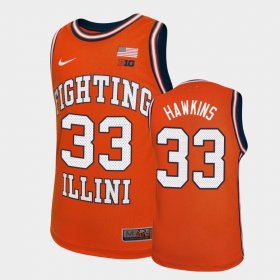 #33 Coleman Hawkins Throwback Illinois Fighting Illini Basketball Mens Orange Jersey 926751-528