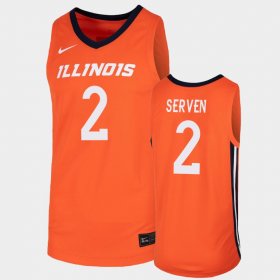 #2 Connor Serven Replica University of Illinois College Basketball Men's Orange Jersey 485372-271