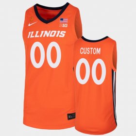 #00 Custom College Basketball University of Illinois Mens Orange Jersey 897001-897