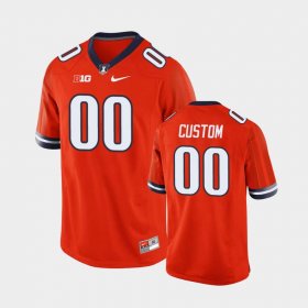 #00 Custom College Football University of Illinois Men's Orange Jersey 848857-842