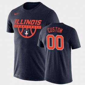 #00 Custom Drop Legend Illinois Fighting Illini Basketball Men's Navy T-Shirt 857254-209