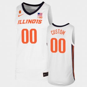 #00 Custom Replica Fighting Illini College Basketball Men's White Jersey 209337-949