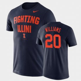 #20 Da'Monte Williams Performance Illinois Fighting Illini Basketball Mens Navy T-Shirt 920030-932