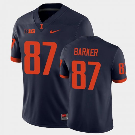 #87 Daniel Barker College Football Illinois Fighting Illini Men Navy Jersey 671305-441