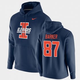 #87 Daniel Barker Vintage School Logo Illinois Fighting Illini Pullover Mens Navy Hoodie 467667-643