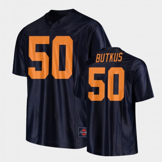 #50 Dick Butkus Replica University of Illinois Original Retro Football Men Black Jersey 379446-846