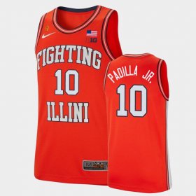 #10 Edgar Padilla Jr. College Basketball Illinois Fighting Illini Retro Men Orange Jersey 530396-644